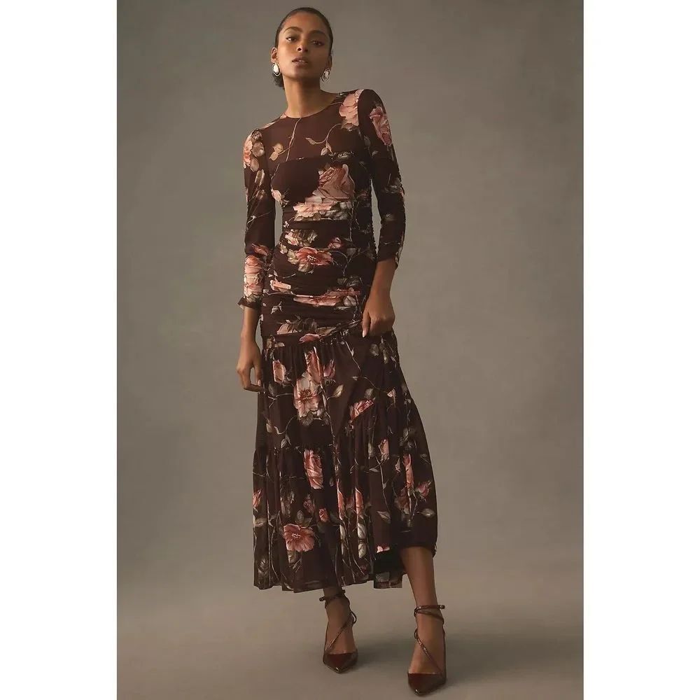 Anthropologie Erin Fetherston Maxine Mesh Maxi Dress